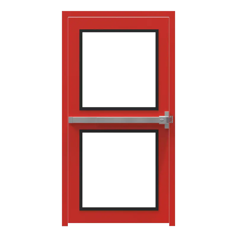 Porta com moldura de aço inoxidável
